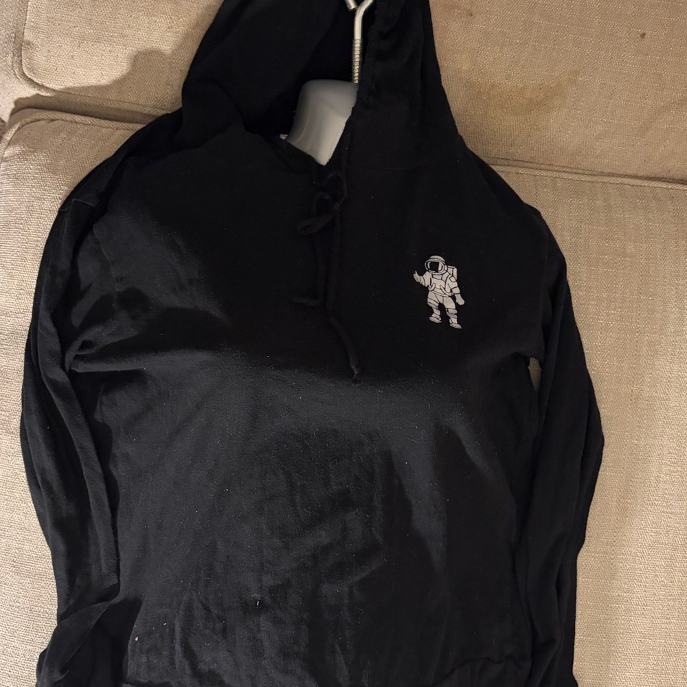 Black Hoodie with Astronaut Patch - Women's Sweatshirt